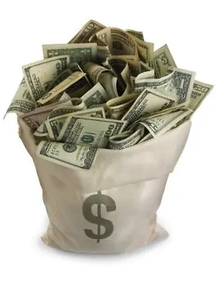 BAG OF MONEY GLOSSY POSTER PICTURE PHOTO Currency Dollars Bills Rich Decor $ 418 • $14.99