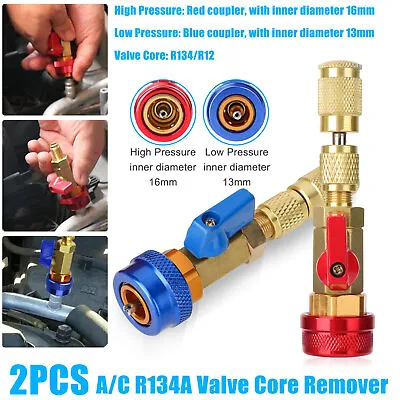2X R134A A/C Air Conditioning Valve Core Remover Installer High Low Coupler Tool • $18.48