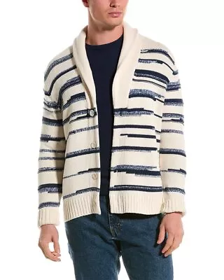 Vince Spacedye Stripe Shawl Collar Cardigan Men's White M • $129.99