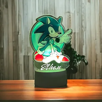 Personalized Sonic  Birthday Gift Table Lamp Acrylic Night Light • $44.99