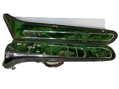 Antique 1910 H.n. White King Silver Plate  Trombone Medium Bone Low Pitch • $900