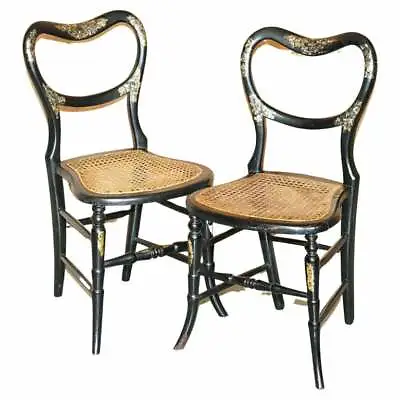 £2500 • Buy Pair Of Antique Regency Berger Mother Of Pearl Ebonised Side Occasional Chairs 