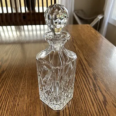 Lead Crystal WHISKEY Square Decanter & Stopper 10.5 INCH X 3.5 INCH X 3.5 INCH • $49.99