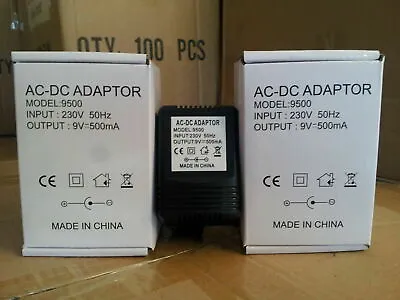 £5.99 • Buy 9v 500ma Ac/dc Centre Negative 2.1mm X 5.5mm 2m Unregulated Power Supply Adapter