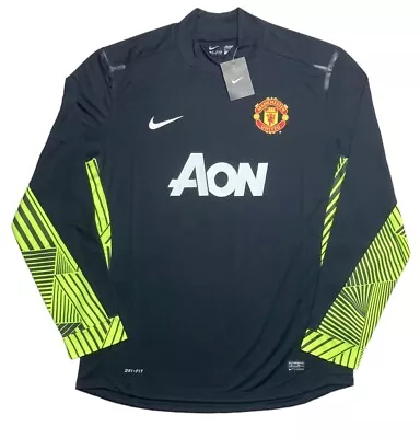 Rare Nike Manchester United Player Issue 2011 - 2012 Black Goalkeeper Shirt BNWT • £106