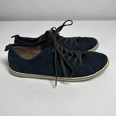 H&M Navy Blue Canvas Lace-Up Sneakers Tennis Shoes Men's Size US 9 EUR 42 • $9.99