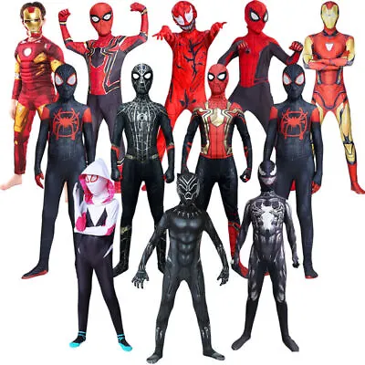 Kids Baby Boys Superhero Spiderman Jumpsuit Cosplay Costume Fancy Dress Partyる • £15.08
