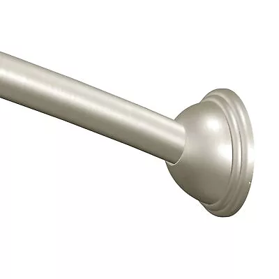 Moen Brushed Nickel 5-Foot Curved Fixed Mount Shower Curtain Rod With Pivoting • $39.45