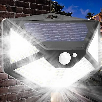 £9.95 • Buy LED Solar Powered PIR Motion Sensor Lamp Outdoor Garden Security Wall Light UK