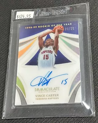 2020 Immaculate Vince Carter Rookie Of The Year Autograph Auto 24/25 Raptors NBA • $624.95