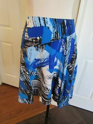 NWT Vince Camuto Women's Blue/Black Art Inspired Asymmetrical Skirt Size 2 $99 • $8.99