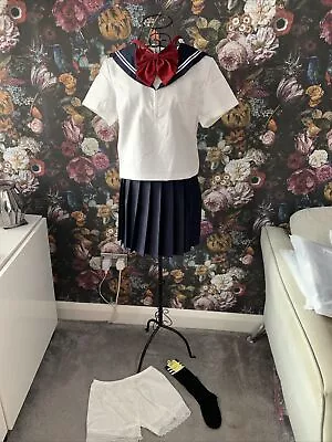 Adults Fancy Dress Japanese Kansai Style Uniform School Girl Sailor New 6-8 • £9