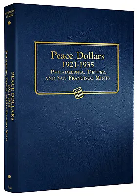 Whitman Blue Classic Coin Album 9130 Peace Dollar $1 1921-1935 PD&S  Mint  Book • $20.75