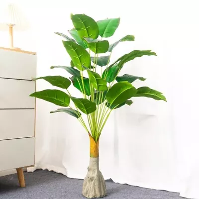 100cm 24Heads Artificial Banana Tree Large Tropical Plants Fake Palm Leafs UK • £11.99