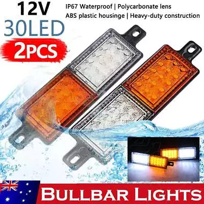 Pair LED Bullbar Indicator Lights Front Park DRL Amber For ARB TJM Marker Lamp • $18.98