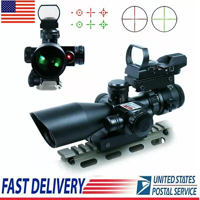 2.5-10X40 Rifle Scope With Red Laser & Holographic Green-Red Dot Sight • $39