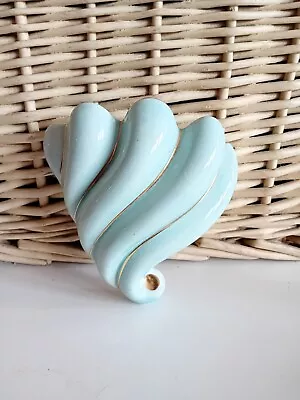 Retro..wall Planter...wall Vase..swirl Design...blue And Gold....ceramic • £5.95