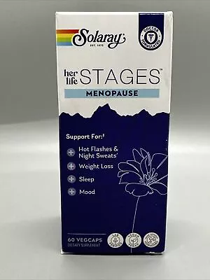 Solaray Her Life Stages Menopause Women's Hot FlashesMoodSleep 60 VEGCAPS • $19.99