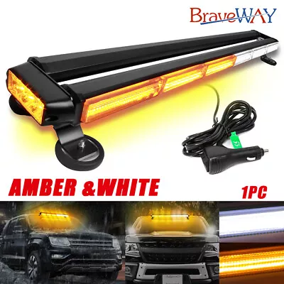 Amber/White Strobe LED Emergency Light Bar Warning Double Side Flashing Rooftop • $109.99