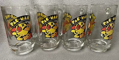 VTG Bally Midway Pac-Man Beer Mug Set Of 4 Mugs 1982 • $54.96