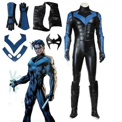 $79 • Buy Arkham City Night Wing Cosplay Costume  Dick  Grayson Jumpsuit Customized New