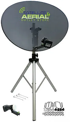 Zone 2 Satellite Dish & Quad LNB For Sky + 80cm Tripod Caravan Camping Garden • £68.99