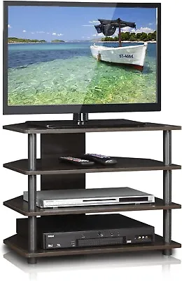 Small Corner TV Stand Console Entertainment Center For Living Room 25 Inch Brown • $59.99