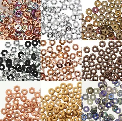 O-beads 3.8x1mm Czech Glass Beads 1.3mm Hole Mini Flat Donut Ring 8 Grams U-Pick • $3.87