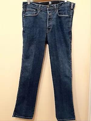 MARITHE FRANCOIS GIRBAUD Men's Regular Straight Skinny Fit Jeans 34 Blue Fray • $59.95