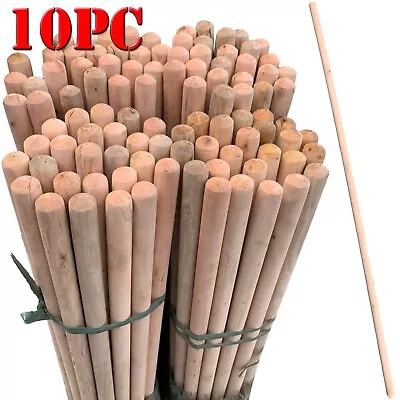 £10.99 • Buy 10 X Long Wooden Broom Brush Handle Mop Snow Shovel 4Ft 120cm Outdoor Yard Stick
