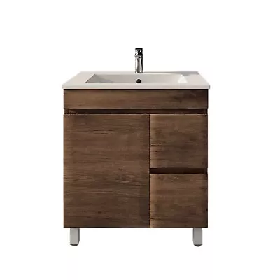 750mm Freestanding Bathroom Vanity Dark Oak Cabinet Basin Unit Floor Vanity • $599