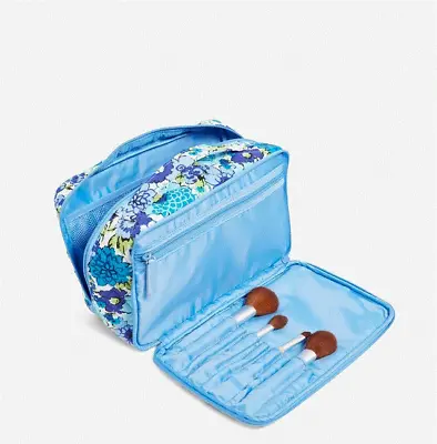 Vera Bradley Large Blush & Brust Makeup Case Blueberry Blooms  --- NWT • $26.89