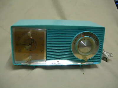 Motorola C17J25 BLUE Tube Alarm Clock/Radio PLACIR VINTAGE CLEAN RARE C17 J25 • $299.99