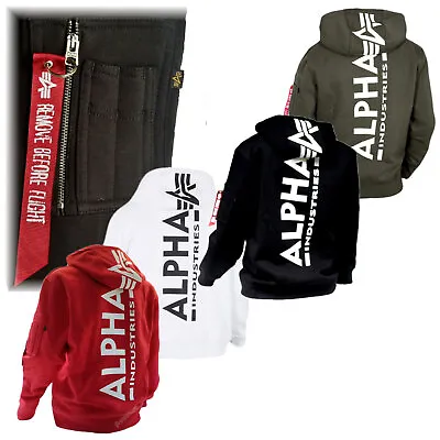 Alpha Mens Hoodie Hoodie Hoodie Sweater Back Print Hoody Black White Red Olive • $96.12