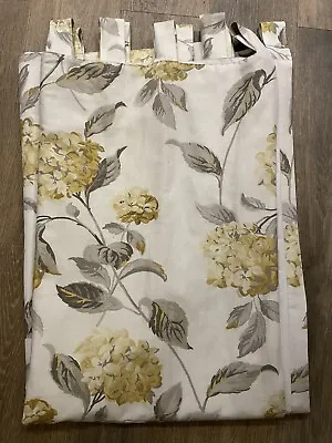 Laura Ashley Camomile Hydrangea Curtains (Tab Top)  72  Wide X 52  Drop • £40