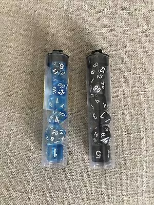 D&D Dice Set 7 Dice D20 Smokey Black And Azure Blue. Brand New. • $5