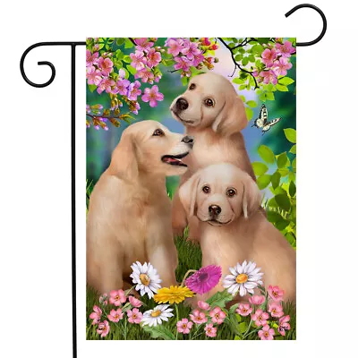 Springtime Pups Floral Garden Flag Dogs Puppies 12.5  X 18  Briarwood Lane • $9.86