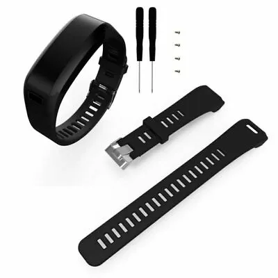 Black Silicone Wrist Watch Band Strap For Garmin Vivosmart HR Bracelet + Tools • $11.02