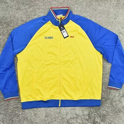 FILA Colombia Track Jacket Men's Size 4XL Big And Tall Blue Yellow Soccer Sporty • $25.49