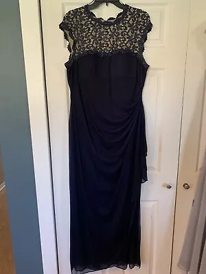 Alex Evenings Mother Of The Bride Gown Navy Blue Size 16 • $46.55