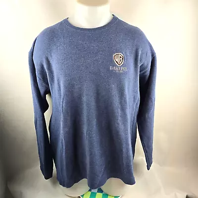 Warner Bros Shirt Mens Large Blue Thermal  Studio Store Vintage Long Sleeve • $16.93