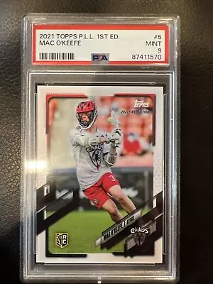 2021 Topps PLL Lacrosse MAC O’KEEFE First Edition Rookie Card RC #5 Chaos PSA 9 • $34.99