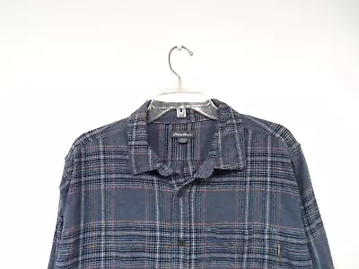 Eddie Bauer Men's Flannel Shirt Size XL Plaid Slate Blue Soft Cotton Button Up • $5.99