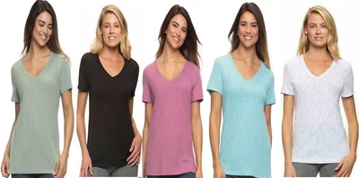 $12.99 • Buy Felina Women's V-Neck Short Sleeve Slub Knit Tee Variety NWT