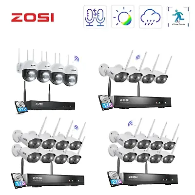 ZOSI 3MP Home Wireless Security Camera System 8CH 2K WIFI NVR Outdoor IP Audio • $339.99