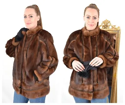 Us4455 Beautiful Real Mink Fur Jacket Ranch Mink Coat Fur Size L - Nerzjacke • $249