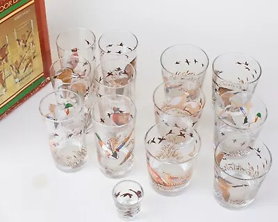 Vintage Libbey Mallard Duck Cocktail Glasses 13 Piece Set Highball And Lowball • $27