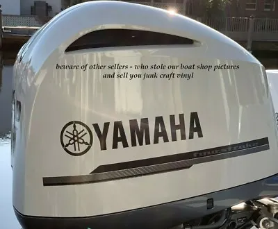 Yamaha Outboard Kit Marine Decal Sticker Black With Carbon Fiber Fast Free Ship • $74.99
