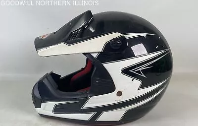 Vintage Bell Black And White Motocross ATV Dirt Bike Helmet Size L • $9.99