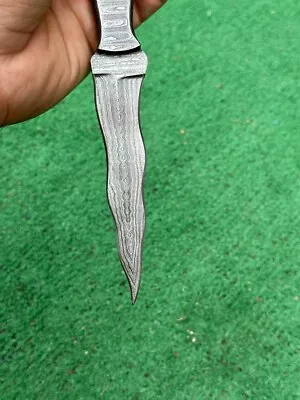 Double-Edged Military Damascus Steel Hunting Kris Dagger Toothpick Boot Knife • $44.10